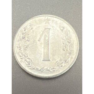 Czechoslovakia 1 Hellar Haler Coin 1962 Vintage Aluminum